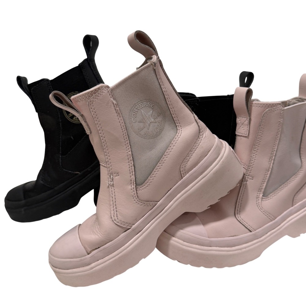 Converse Youth Chuck Taylor All Star Lugged Boots Black Pink Size 1 (SET OF 2)